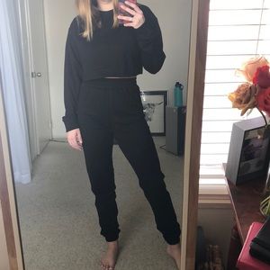 Missguided Black lounge set